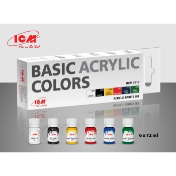 ICM Basic Acrylic Colors (6*12ml) Acrylic Paints set